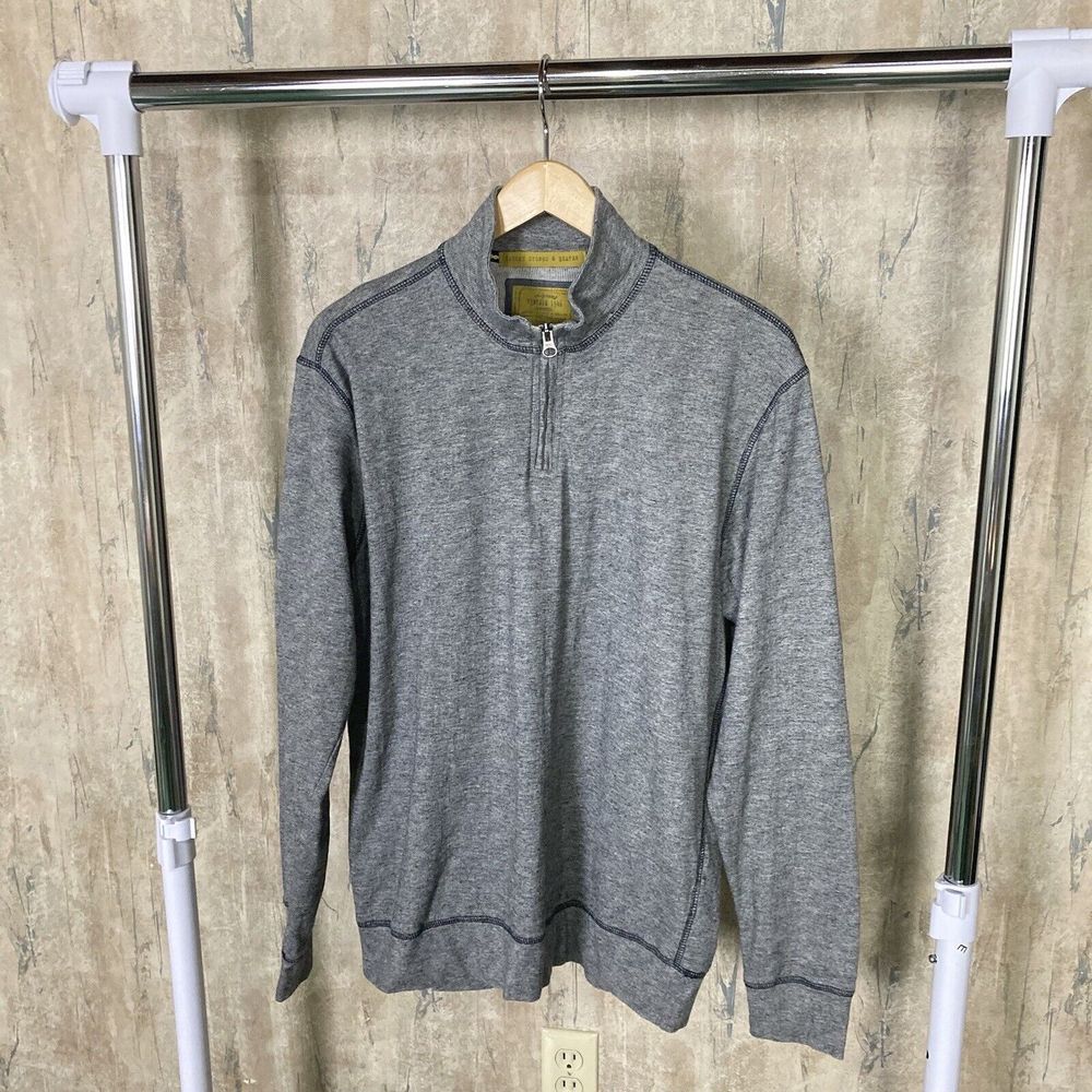 Vintage 1946 Washed Stoned & Beaten Sweatshirt Mens Medium Gray 1/4 Zip Pullover